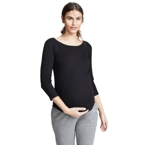 Hatch Tops - Hatch New Pia Ribbed Black Blouse Size 2 Maternity
